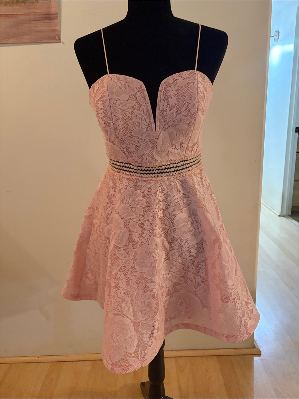 Papaya Pink Lace Dress